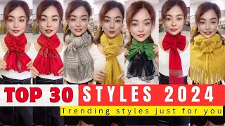 Top 30 scarf fashion trends for 2024 Scarf tying ideas scarfwearing [upl. by Forcier]