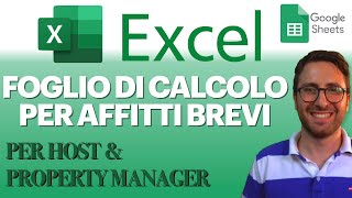 Foglio EXCEL per Affitti Brevi  x Host amp Property Manager [upl. by Telford]