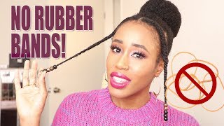 NATURAL HAIR HACK  Secure Beads to Braids WITHOUT Rubber Bands NO BREAKAGE [upl. by Laise]