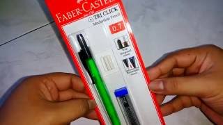 Unboxing Faber Castell Tri Click Mechanical Pencil 07mm Green [upl. by Ainesy]