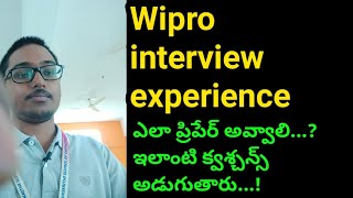 My Wipro Interview Experience Wipro interview in Telugu Wipro interview latest update 2021 [upl. by Eenehs]