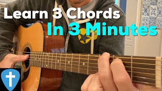 Learn First 3 Chords on Guitar in 3 Minutes  Beginner Lesson  Matt McCoy [upl. by Uticas525]