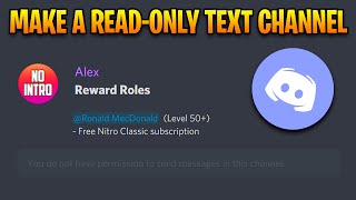 How to Make a Read Only Channel on Discord [upl. by Etteroma]