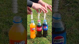 Who will shoot higher Cola vs Fanta and Pepsi experiment mentoscola [upl. by Allebasi364]