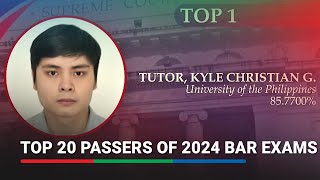 Top 20 of 3962 passers of 2024 Bar Exams named  ABSCBN News [upl. by Olette940]