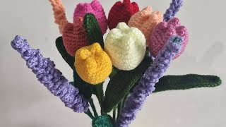 How to make Crochet Tulip Flower [upl. by Lenox]