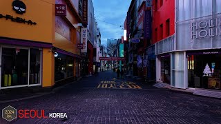 Myeongdong Street early in the morning •4k Seoul Korea [upl. by Yzzo]