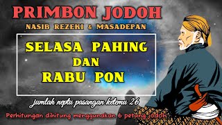 Jodoh weton SELASA PAHING  RABU PON nasib rezeki amp masadepan menurut kitab primbon jawa [upl. by Erlina]