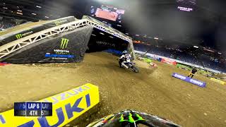 GoPro Malcolm Stewart  2021 Monster Energy Supercross  Indianapolis 2  450 Heat 2 Highlights [upl. by Dnalyaw]