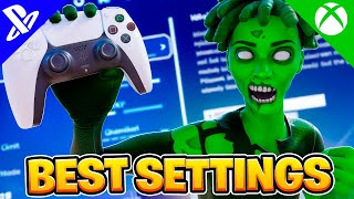 NEW BEST Fortnite Controller Settings  Sensitivity for Chapter 5 PS4PS5XboxPC [upl. by Ahseyt]