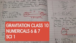 Gravitation class 10 sci 1 Exercise numericals 6 amp7 [upl. by Winny]