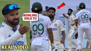 Huge Drama between Mohmmad Siraj and Najmul Hossain Shanto during Ind vs Ban first Test Match [upl. by Yrrum]