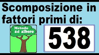 Scomposizione in fattori primi di 538 Metodo ad albero per scomporre 538 in fattori primi [upl. by Sewoll]