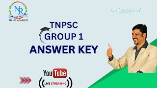 TNPSC2024 GROUP  1 ANSWER KEY DISCUSSION  NR IAS ACADEMY  VIJAYALAYAN R [upl. by Alyn]