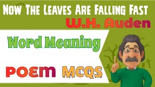 Now The Leaves Are Falling Fast Poem  MCQS Word Meaning By Walt Whitman 12 English Bihar Board [upl. by Nywrad847]