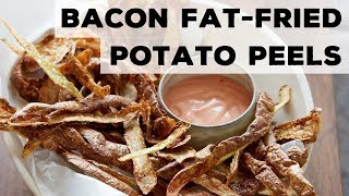 Bacon FatFried Potato Peels  Food Network [upl. by Donal]