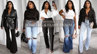 STYLING UP MY FAVORITE DENIM  WIDE LEG AND FLARE LEG  2023 STYLE GUIDE [upl. by Elac]