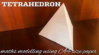 Triangular Pyramid tetrahedron  maths model using A4 size paper [upl. by Ecerehs]