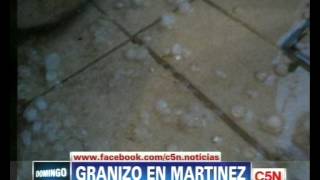 C5N  TEMPORAL GRANIZO EN MARTINEZ EN SAN ISIDRO [upl. by Eldwon]