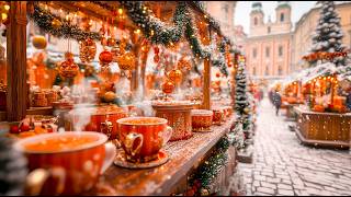 Christmas Prague a walk through the evening Christmas market  Relaxing atmosphere 4K [upl. by Annaeg]