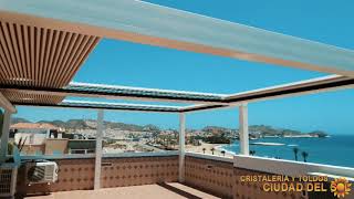 Pérgola Bioclimática Retráctil  Cristalería y toldos Ciudad del Sol [upl. by Ise]