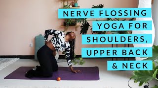 NERVE FLOSSING Yoga for Shoulders Upper Back amp Neck  Yoga by Biola [upl. by Pompea688]