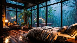 Drifting off to Sleep on a Rainy Night  Heavy Rain and Intense Thunder on the Window in Rainforest [upl. by Tenneb]