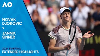 Novak Djokovic v Jannik Sinner Extended Highlights  Australian Open 2024 Semifinal [upl. by Oruasi]