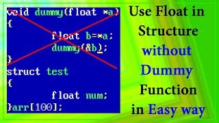 How to use float data type in structure without use of dummy function in C in hindi  No1 Tech [upl. by Pliam256]