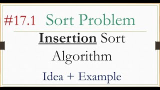 171 Insertion sort Algorithm Idea  Example شرح عربي [upl. by Incrocci]