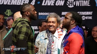 INTENSE DEONTAY WILDER VS BERMANE STIVERNE 2  FULL FACE OFF VIDEO  NEW YORK [upl. by Llertnek234]