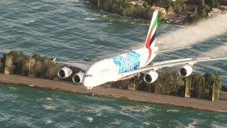 Crash landing at MIAMI AIRPORT  AIRBUS A380 EMIRATES PLANE [upl. by Ieppet410]