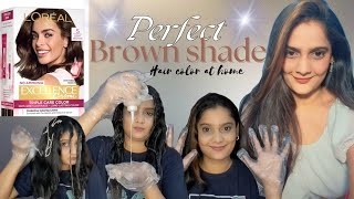 Loreal Excellence Hair Colour Review  Perfect Brown Shade  Hair colour at home [upl. by Gniliem657]