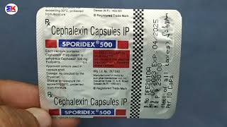 Sporidex 500Mg Capsule  Cephalexin Capsule  Sporidex 500 Capsule Uses Benefits Dosage Review [upl. by Skiest]