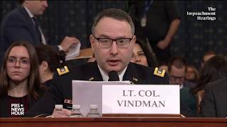 WATCH Alexander Vindman’s full opening statement  Trumps first impeachment hearings [upl. by Henrie45]