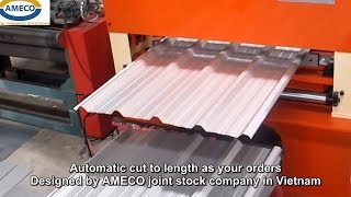 Máy cán tôn sóng vuông  AMECO Roofing roll forming machine [upl. by Markos]