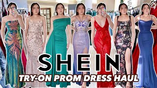 TRYING SHEIN PROM DRESSES under 50 prom dresses  Prom Dress Shopping 2023 SHEIN Spring Sale [upl. by Cummine]