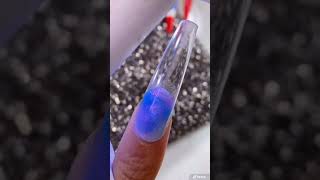 Easy amp Quick Blue Purple Polygel Swirl Nail with Press on Nails shorts nails nailart [upl. by Caprice]