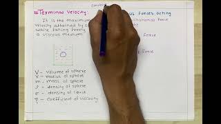 Terminal Velocity Important Derivations For Class 11 12 Expressions For Terminal Velocity NEET JEE [upl. by Aitahs]