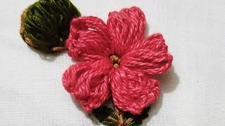 Hand Embroidery  French Knot Stitch 3D Flower embroidery tutorial [upl. by Reham]