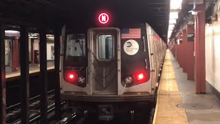 AstoriaDitmars Blvd Bound 2008 Kawasaki R160B Alstom N Local Train At Cortlandt St [upl. by Eizle66]