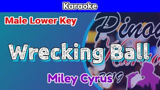 Wrecking Ball by Miley Cyrus Karaoke  Male Lower Key [upl. by Eiral]