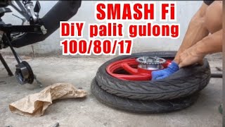 SUZUKi SMASH Fi DiY palit gulong sa likod 1008017 Part 1 [upl. by Oirretna716]