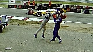 Piquet Rages After Salazar Shunt  1982 German Grand Prix [upl. by Ellevehs662]