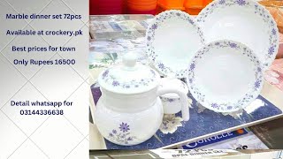 Corelle Marble Dinner Set 72pcs Best Quality And Best Prices Offer From CrockerypkOffficial [upl. by Adiasteb344]