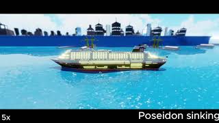 Poseidon sinking simulation Roblox tiny sailors world [upl. by Inman]