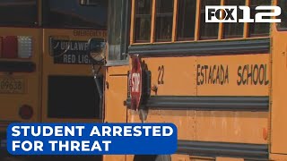 Sheriff Student arrested after making threat towards Estacada HS [upl. by Frendel]