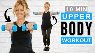 10 min Upper Body Workout With Dumbbells Arms Back Chest Slimming amp Fat Burn [upl. by Ailaham208]