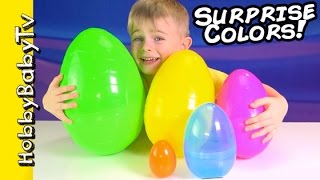 Surprise Eggs LEARN COLORS Nesting Eggs Toy Story Disney Fun by HobbyBabyTV [upl. by Karilla236]