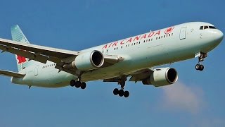 FullHD Air Canada Boeing 767300ER landing at GenevaGVALSGG [upl. by Ydualc]